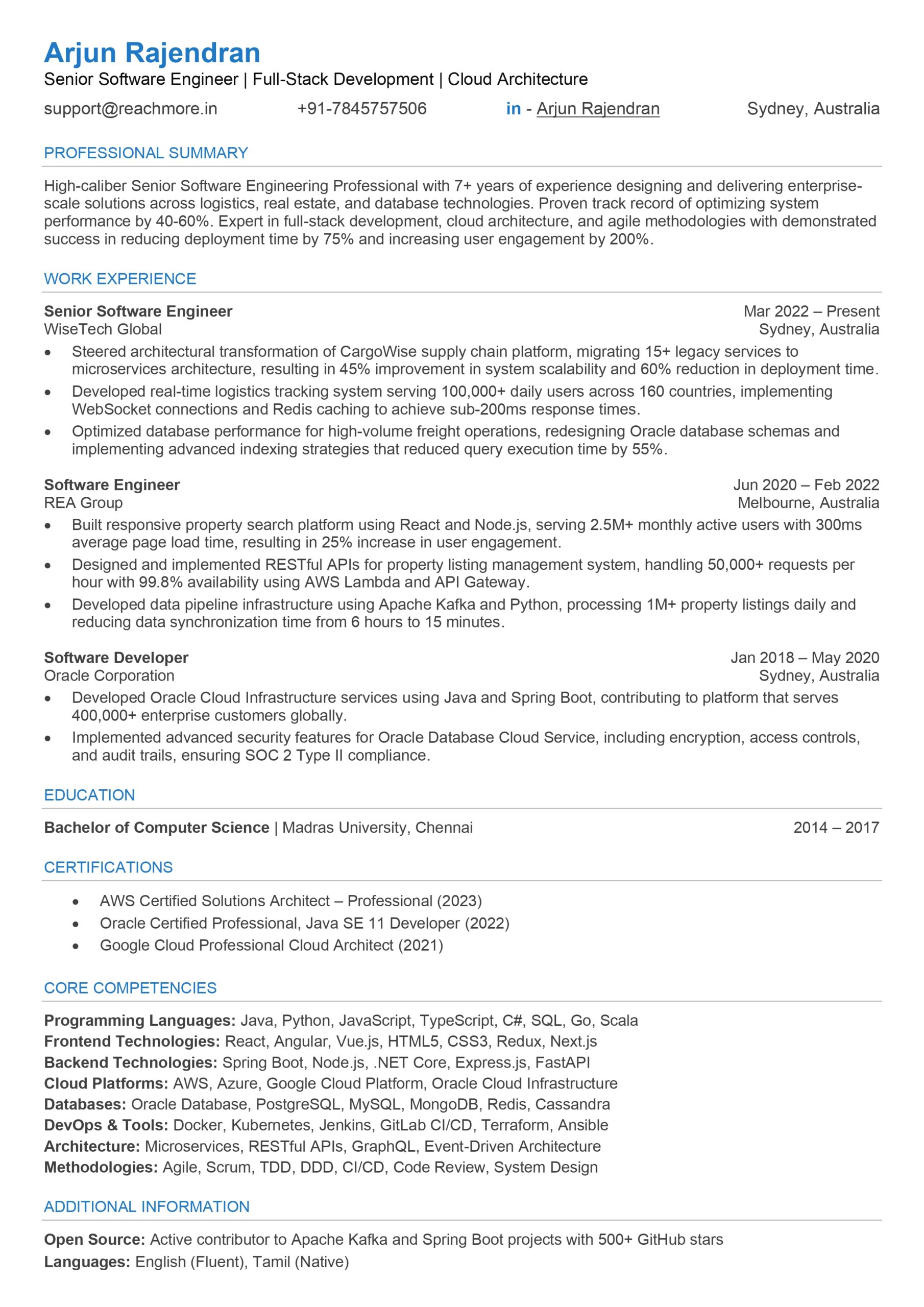 Text Resume - Colour