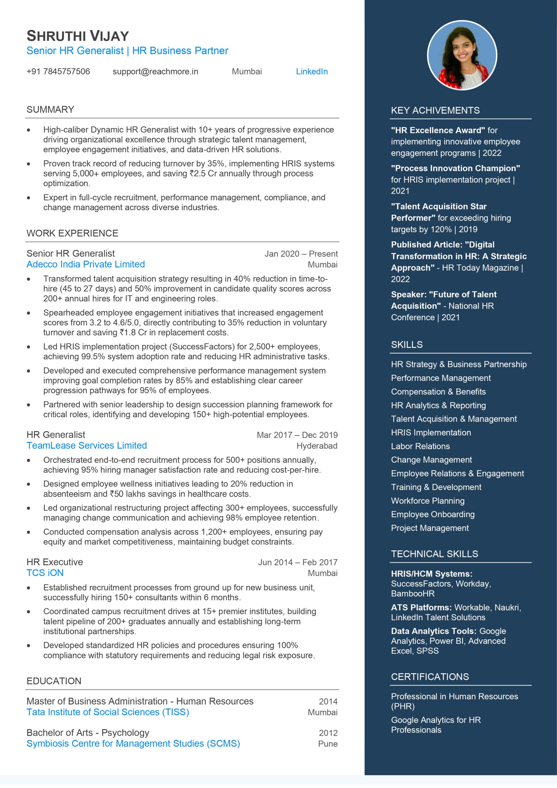 Visual Resume - Blue